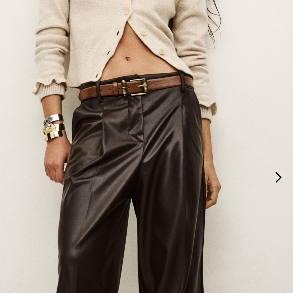 Black-Brown Leather Pants